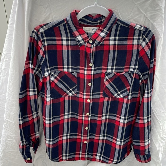 OLD NAVY Plaid Red Flannel Top Shirt (EUC) - Picture 4 of 8